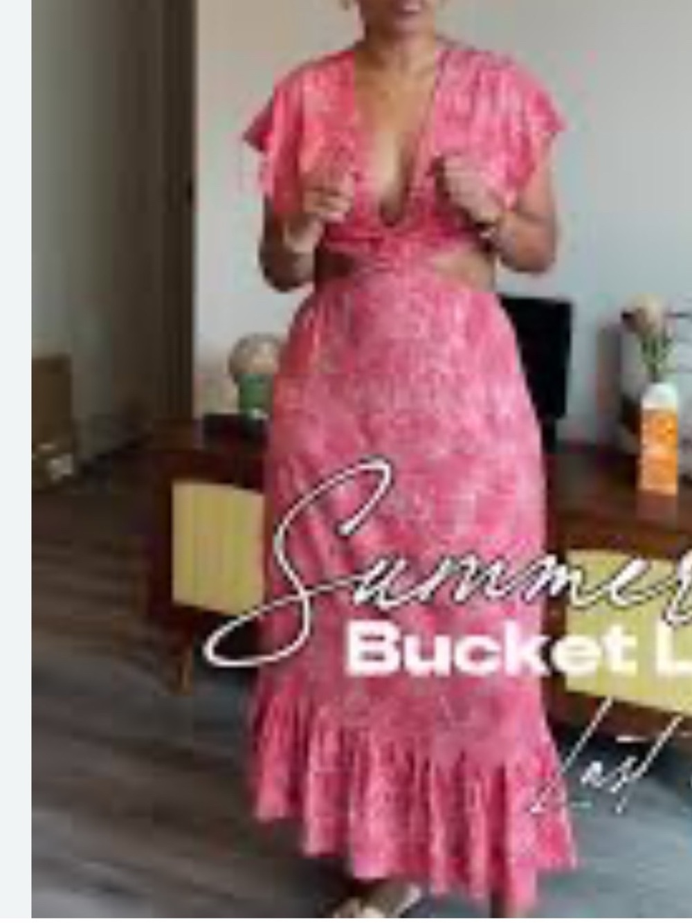 Shore NWOT Floral Coral Maxi Dress with Knot Front